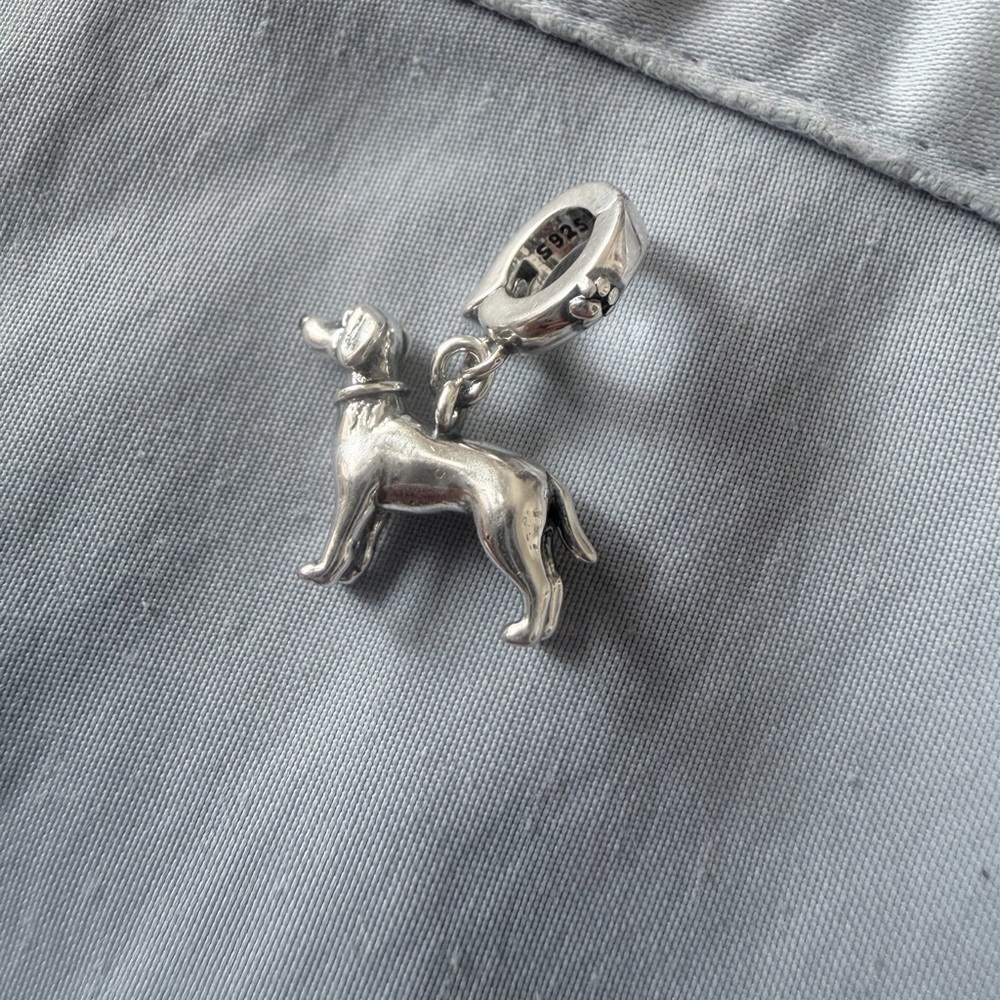 Silver Labrador Dog Dangle Charm - Picture 3 of 4